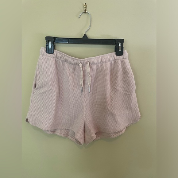 LOUNGE SET, sz M, Merokeety from Amazon, waffle knit, top & bottom, beige/pink - Picture 3 of 8